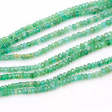 Thread Necklace Natural Emerald Round Faceted Spiritual Healing Gemstone Beads Strand