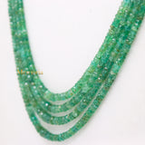 Thread Necklace Natural Emerald Round Faceted Spiritual Healing Gemstone Beads Strand