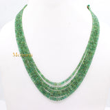 Certified Thread Necklace Natural Emerald Round Faceted Spiritual Healing Gemstone Beads Strand