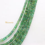 Certified Thread Necklace Natural Emerald Round Faceted Spiritual Healing Gemstone Beads Strand