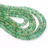 Certified Thread Necklace Natural Emerald Round Faceted Spiritual Healing Gemstone Beads Strand