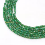 Sale Thread Necklace Natural Emerald Round Faceted Spiritual Healing Gemstone Beads Strand