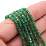 Sale Thread Necklace Natural Emerald Round Faceted Spiritual Healing Gemstone Beads Strand