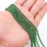 Sale Thread Necklace Natural Emerald Round Faceted Spiritual Healing Gemstone Beads Strand