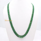 Sale Thread Necklace Natural Emerald Round Faceted Spiritual Healing Gemstone Beads Strand