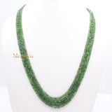 Thread Necklace Natural Emerald Round Faceted Spiritual Healing Gemstone Beads Strand