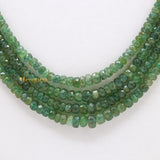 Thread Necklace Natural Emerald Round Faceted Spiritual Healing Gemstone Beads Strand