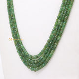 Thread Necklace Natural Emerald Round Faceted Spiritual Healing Gemstone Beads Strand