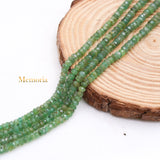 Thread Necklace Natural Emerald Round Faceted Spiritual Healing Gemstone Beads Strand