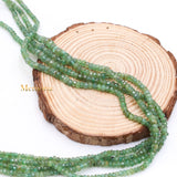 Thread Necklace Natural Emerald Round Faceted Spiritual Healing Gemstone Beads Strand