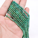 Natural Emerald Round Faceted Spiritual Healing Gemstone Beads Strand Thread Necklace