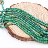 Natural Emerald Round Faceted Spiritual Healing Gemstone Beads Strand Thread Necklace