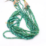 Natural Emerald Round Faceted Spiritual Healing Gemstone Beads Strand Thread Necklace