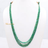 Natural Emerald Round Faceted Spiritual Healing Gemstone Beads Strand Thread Necklace