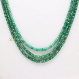 Natural Emerald Round Faceted Spiritual Healing Gemstone Beads Strand Thread Necklace