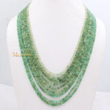 Buy 9 Line Natural Emerald Round Faceted Spiritual Healing Gemstone Beads Strand Thread Necklace