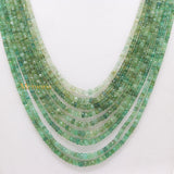 Buy 9 Line Natural Emerald Round Faceted Spiritual Healing Gemstone Beads Strand Thread Necklace