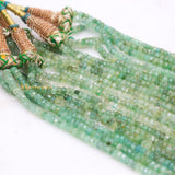 Buy 9 Line Natural Emerald Round Faceted Spiritual Healing Gemstone Beads Strand Thread Necklace