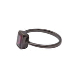 925 Sterling Silver Pink Tourmaline Gemstone Black Rhodium Ring