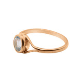 925 Sterling Silver Natural Aquamarine Gemstone Rose Gold Plated Ring