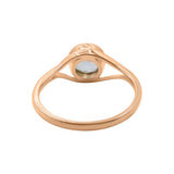 925 Sterling Silver Natural Aquamarine Gemstone Rose Gold Plated Ring