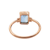 925 Sterling Silver Natural Blue Topaz Gemstone Rose Gold Plated Unisex Ring