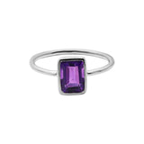 Natural Amethyst Gemstone 925 Sterling Silver Ring