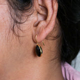 Black Onyx Sterling Silver Earrings Faceted Gemstone Drop Earrings for Women