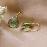 Natural Green Amethyst Drop Dangle Earring | Handmade 925 Sterling Silver Earrings.