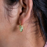 Natural Green Amethyst Drop Dangle Earring | Handmade 925 Sterling Silver Earrings.