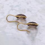 Smoky Quartz Sterling Silver Earrings  Faceted Brown Gemstone Drop Earrings