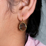 Smoky Quartz Sterling Silver Earrings  Faceted Brown Gemstone Drop Earrings