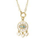 18k Gold Plated Tassel Charms Fashion Style Heart Eye Necklace