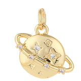 18k Gold Plated Planet Earth Sun Pendant