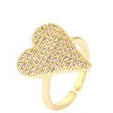 18k Gold Plated Heart Shape CZ Stone Ring