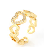 18k Gold Plated Designer Heart Style CZ Stone Ring
