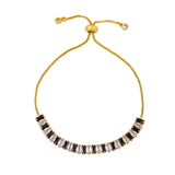 18k Gold Plated Black CZ Cubic Zirconia Tennis Bracelet