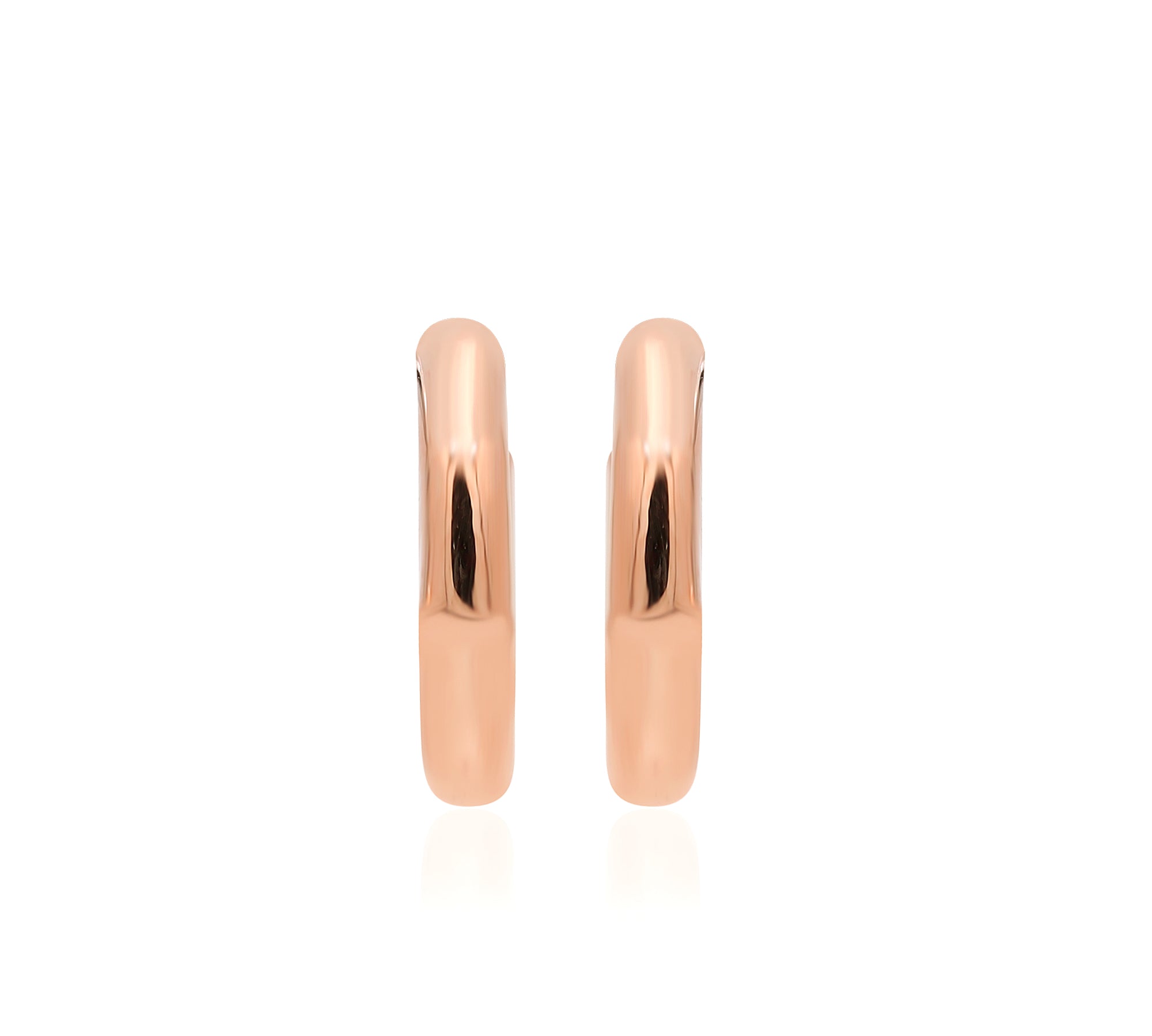 Classic 925 Sterling Silver Gold Plated Tube Hoop Earring