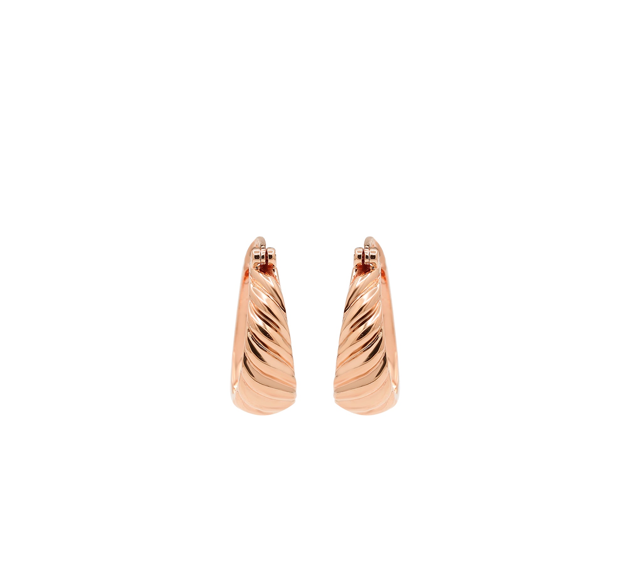 Crossiant Dome 925 Sterling Silver Gold Plated Hoop Earring