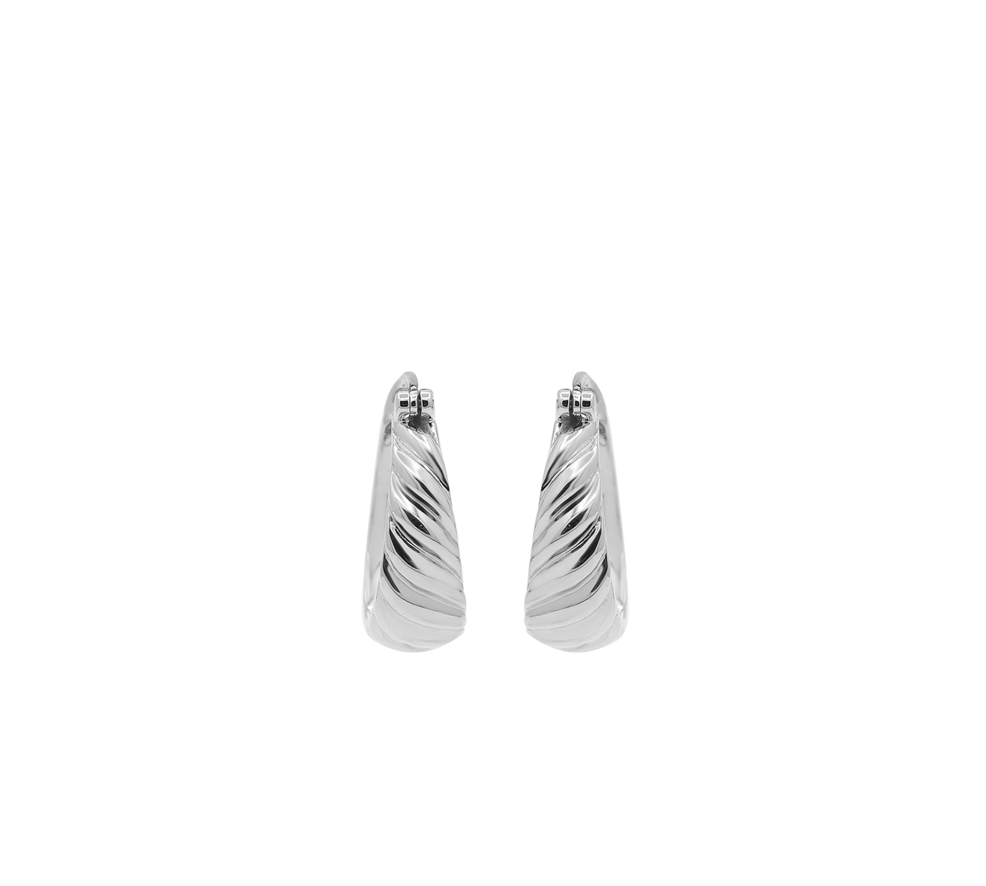 Crossiant Dome 925 Sterling Silver Gold Plated Hoop Earring