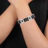 Natural Blue Sapphire And CZ Stone Bracelet