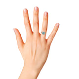 925 Silver Aquamarine Gemstone Rose Gold Plated Ring