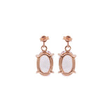 925 Sterling Silver Oval Shaped Amethyst Gemstone Dangle Drop Earring