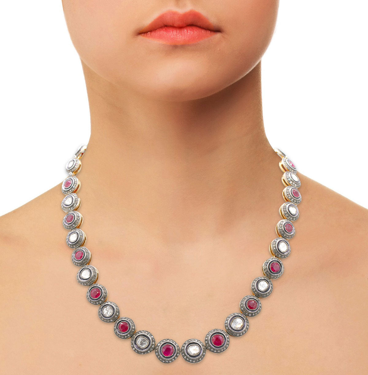 Buy Ethnic Designer Pink Oxidized Silver Statement Necklaces for Women  Online at Silvermerc – Silvermerc Designs