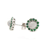 Cat's Eye & Emerald Gemstone Earring Stud