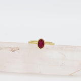 Oval Ruby Gemstone Gold Ring