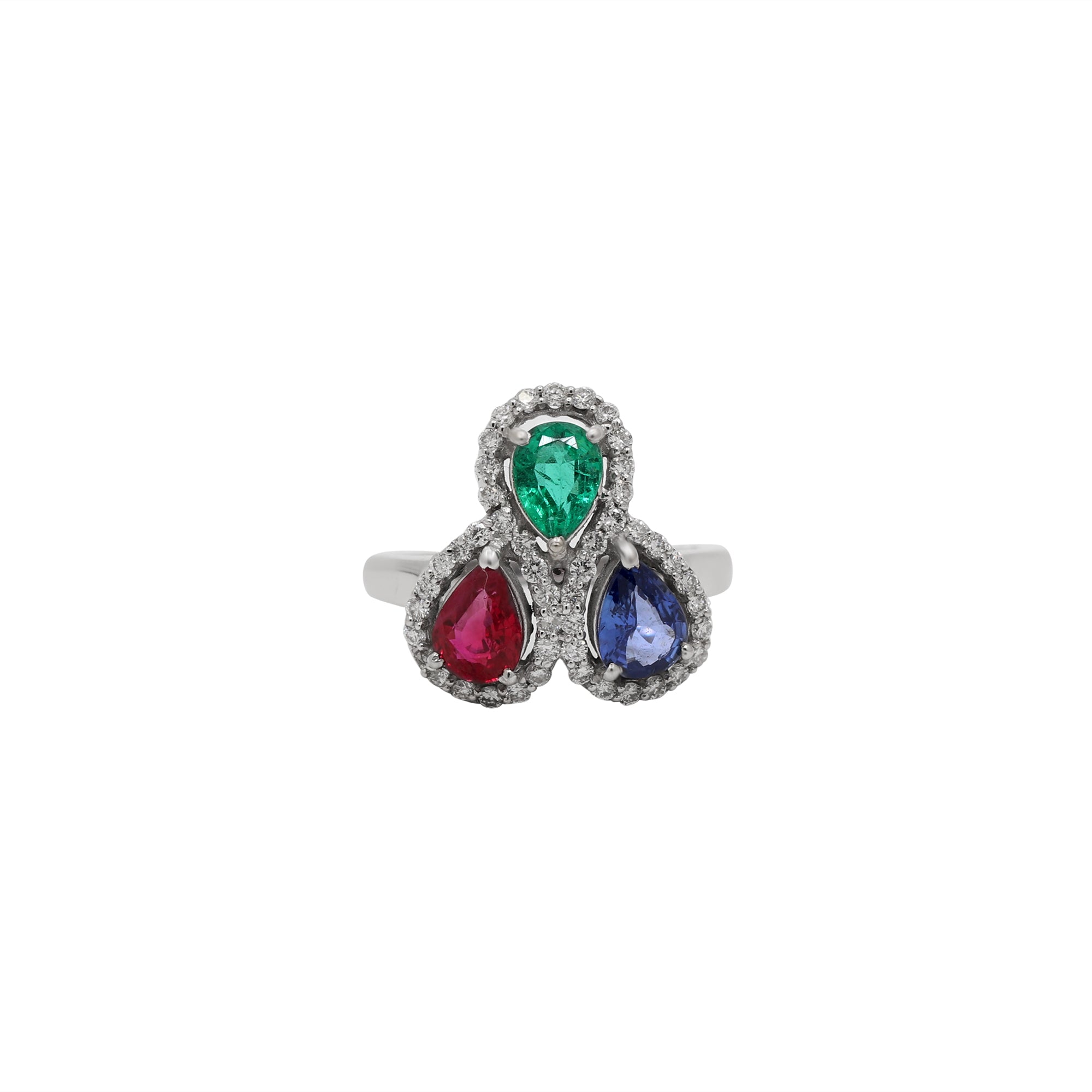 98% Green And Red Ruby Emerald Ring, Size: 5mm, Carat: 1+1 = 2cts at Rs  40000 in Jaipur