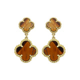 925 Sterling Silver Natural Tiger Eye Gemstone Dangle Earring